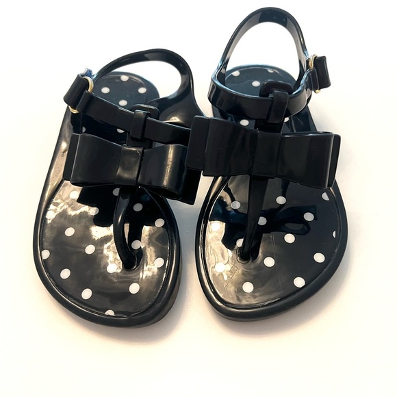 Adorable GAP Kids Navy and White Polka Dot Jelly Sandals, Toddler Size 7 - Picture 3 of 6